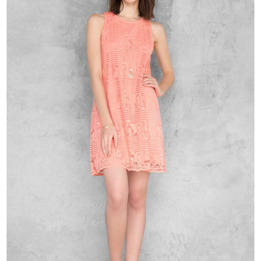 Francesca’s Alya coral lace dress size S